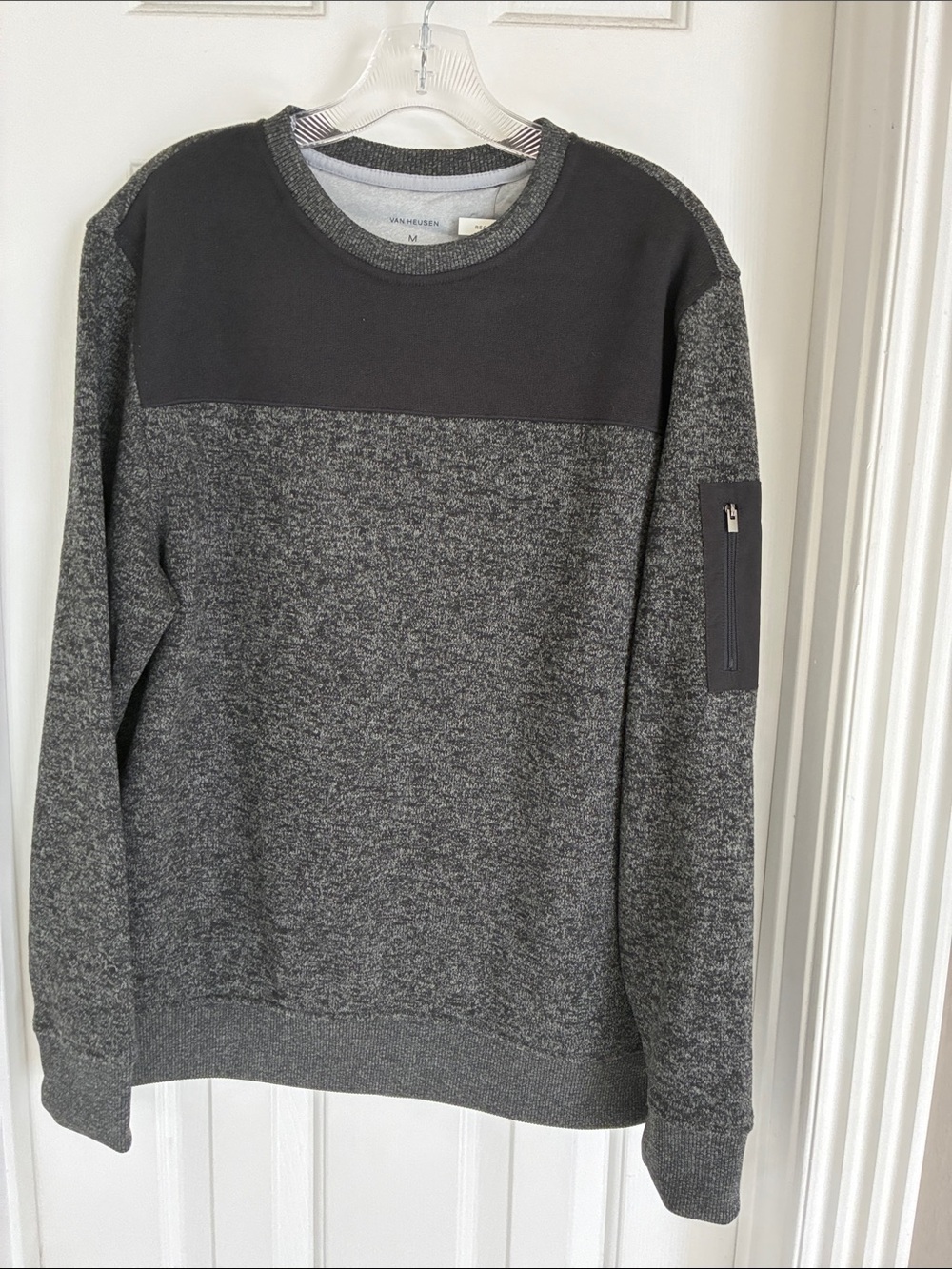 Van Heusen Men's Crewneck Sweater - Charcoal and Dark Gray